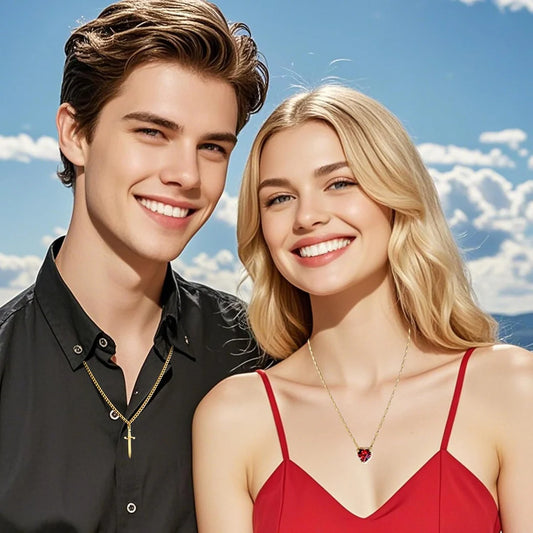 Collar Pareja Corazón con Espada – Regalo Perfecto para Enamorados
